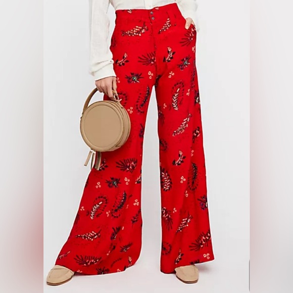 NWT- Free People tuxedo wide leg trousers - Picture 4 of 6